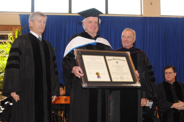 An honorary degree is given.