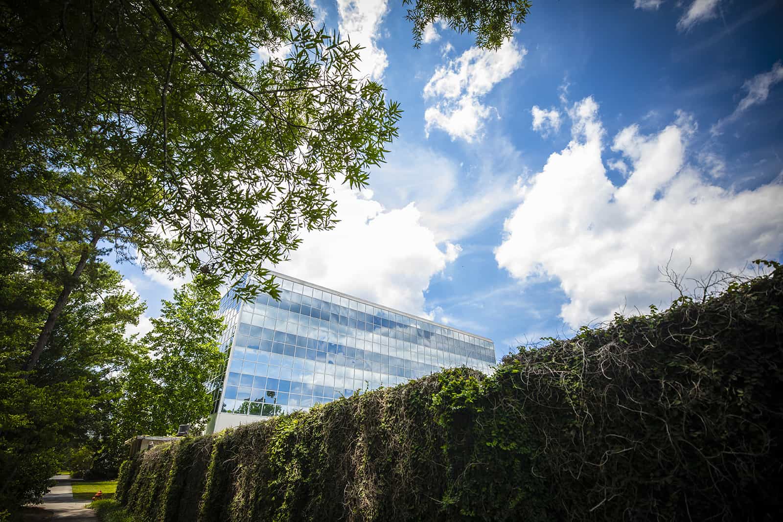 The Leatherman Science Facility on a beautiful day.